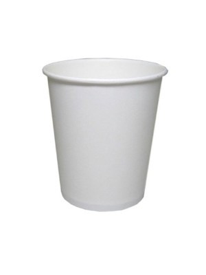 Bicchiere di cartone bianco monouso per ristoranti, bar e caffetterie
